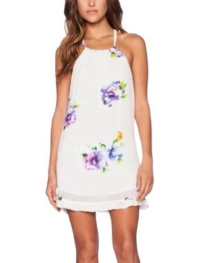 Winston White Watercolor Floral Open Back Mini Dress SMALL NWT $180